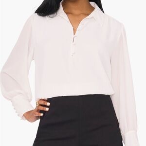 1. State Women's Georgette White Blouse